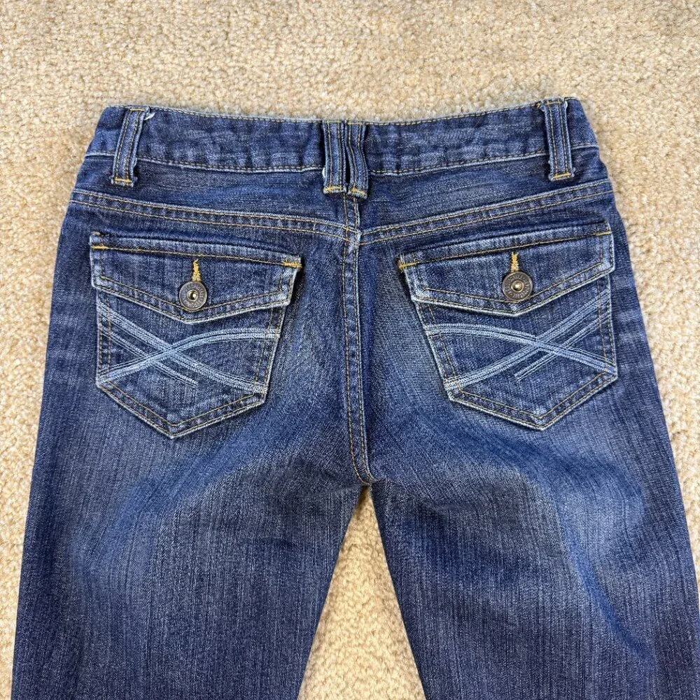 Vintage Aeropostale Women's Cropped Jeans Blue Size 00 Button Pockets Y2K F383